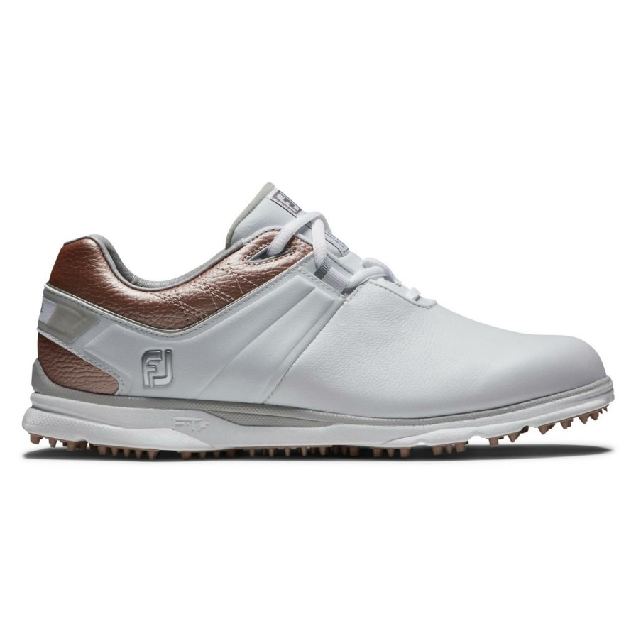 Shoes * | Footjoy Women'S Pro Sl Spikeless Golf Shoe White/Rose Gold