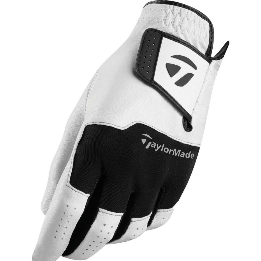 Accessories * | Taylormade Stratus Leather Golf Glove Left Hand Wht/Blk