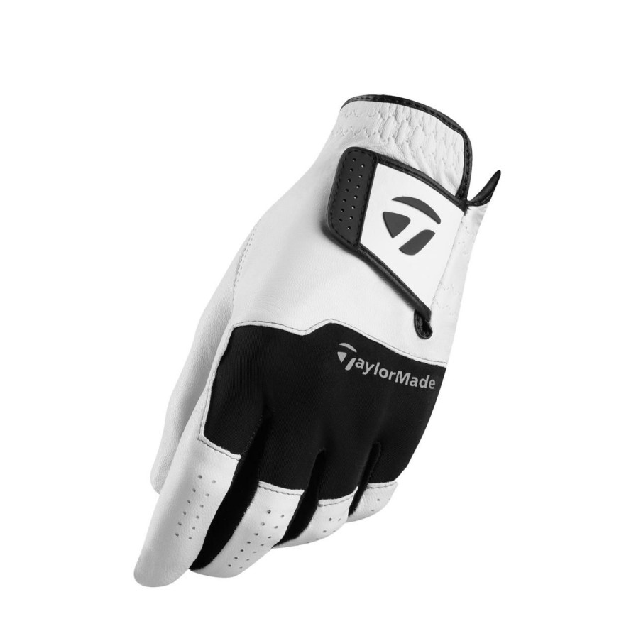 Accessories * | Taylormade Stratus Leather Golf Glove Left Hand Wht/Blk