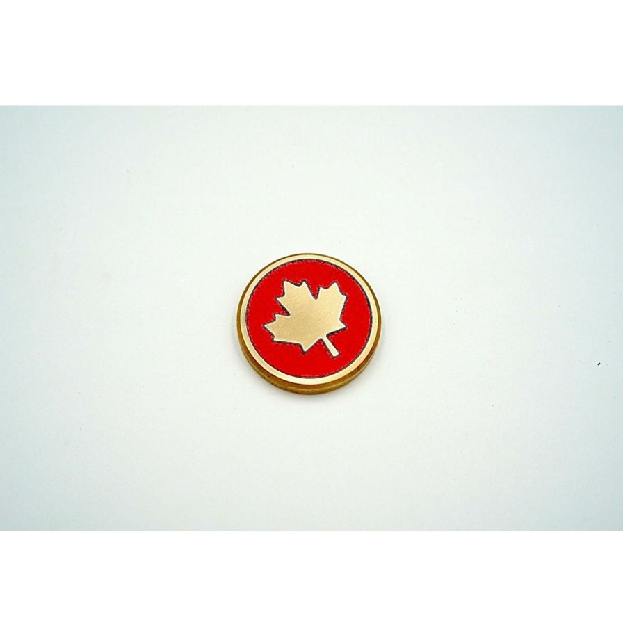 Accessories * | Kraken Golf Brass Maple Leaf Ball Marker Limited Edition