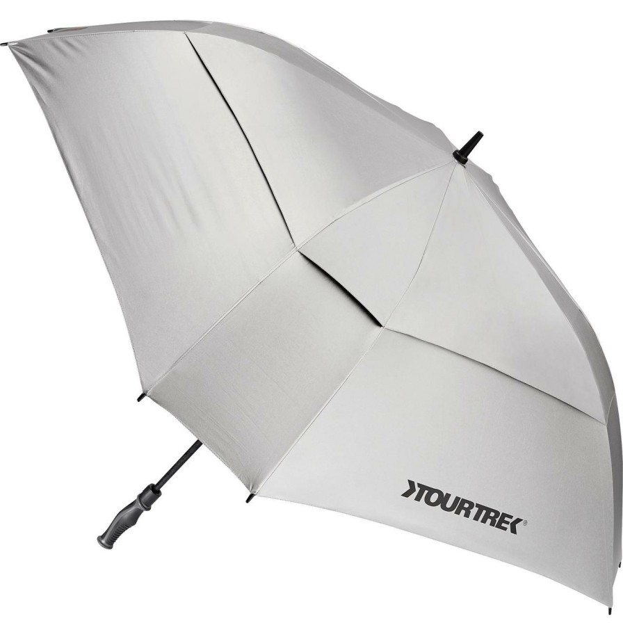 Accessories * | Tour Trek 68 Inch Tour Deluxe Umbrella Spf 50+ Silver