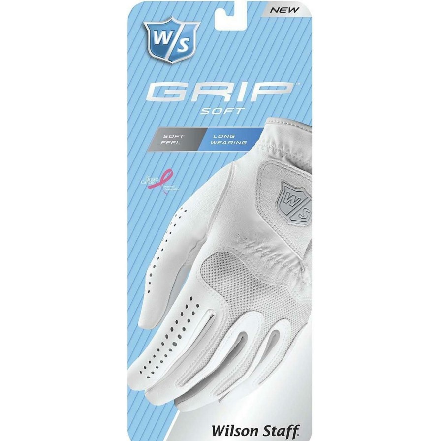 Accessories * | Wilson Women'S Grip Soft Pair Golf Gloves White