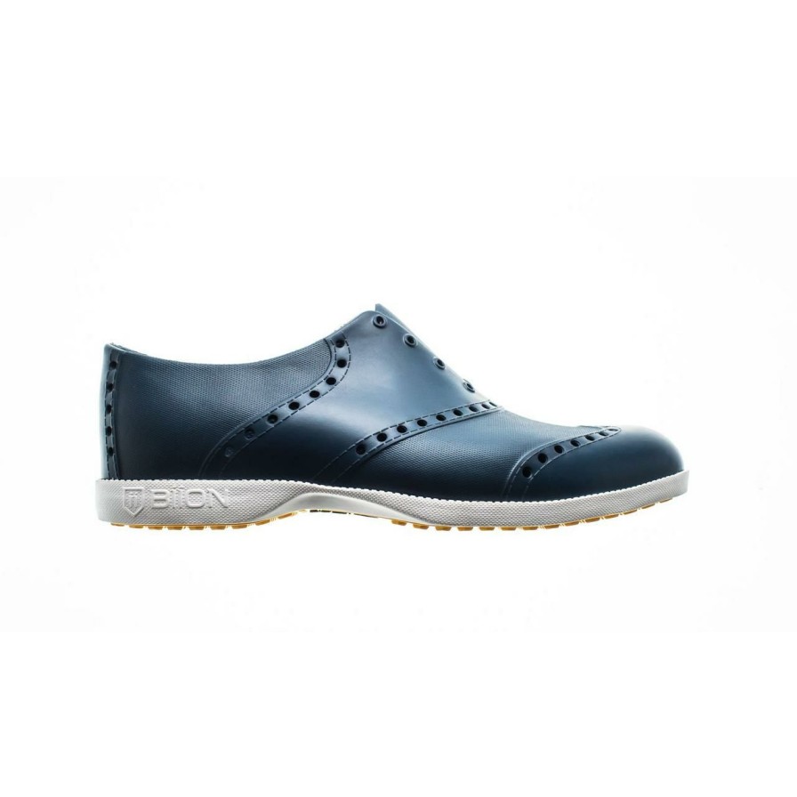 Shoes * | Biion Men'S Oxford Bright Spikeless Shoe Navy/White