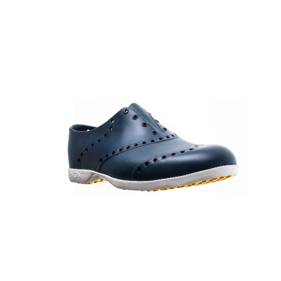 Shoes * | Biion Men'S Oxford Bright Spikeless Shoe Navy/White